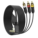 MEIRIYFA Compatible with PSP AV Audio Video 3RCA Adapterkabel für PSP 2000 3000 HDTV HD Komponente Audio Video Ersatz Kabel (Schwarz, 1.8M)
