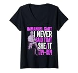 Damen Lustiges Immanuel Kant Zitat Philosophie Liebhaber Abschluss Outfit T-Shirt mit V