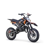 KXD 701 49ccm 2 Takt Dirtbike Dirt Bike CrossBike Enduro Dirtbike Pocket 49cc Pitbike PocketBike Motocross Motorrad Motorbike Motorsport Pocket Vollcross Crossbike (Orange)