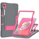 Tablet-Reise Robuste, langlebige Hülle, kompatibel mit Sumsung Galaxy Tab S9 Hülle 11 Zoll (2023) Tablet-Schutz(Grey+Rose red)