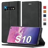 2023 Upgraded Handyhülle für Samsung Galaxy S10 Hülle Leder [Standfunktion][Kartenfach] Klapphülle Flip Case Magnetisch Klapphülle Wallet Lederhülle Cover Klappbar Schutzhülle für Samsung S10 Hü
