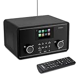 MEDION P85027 Internetradio (DAB Plus, UKW Radio, Spotify Connect, WLAN, Bluetooth, Streaming, Equalizer, Farbdisplay, USB, AUX, Wecker, Schlummerfunktion, Sleep Timer) schw