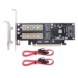Desikixudy Vertikale 3-in-1-Karte für Desktop-Computer PCIE X16 auf M.2 M Key NVME SSD+M.2 B Key SATA SSD+MSATA SSD Adapterk