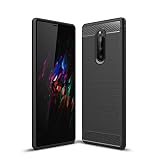 Cruzerlite Case für Sony Xperia 1 hülle, Carbon Fiber Shock Absorption Slim TPU Cover Schutzhülle für Sony Xperia 1 Case (Black)