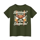 Oktoberfest Tshirt Herren Trachten Oberteil Kurzarm Sportshirt Traditionell Bayerisch Herrenkleidung Wiesn Kleidung Lustige Tshirts Männer Tuniken Lässig (D03-armeegrün,XXL)