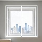 Fensterdichtungsskits 113 x 150 cm mit Selbstklebend Thermo Cover Fensterfolie Winter Kälteschutz für Zugige Fenster in Dachböden, Wohnmobil, Kellern, Garagen, Weiß