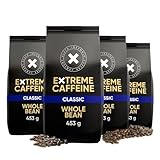 4 x Black Insomnia Kaffeebohnen extra stark I 1105mg Koffein pro Tasse - stärkster Kaffee der Welt I 100% Robusta Kaffeebohnen I Espresso Bohnen I säurearm I Classic, mittlere Röstung, 4 x 453g