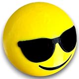 Abdeckkappe für Anhängerkupplung 'Emoji Smiley Sonnenbrille' Abdeckung Kappe lustig, cool - Kunststoff Schutzkappe für AHK Universal im 3D-Druck hergestellt für Anhängerkupplungen mit 50 mm Kugelkop