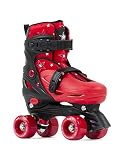 SFR Skates SFR Nebula Adjustable Quad Skates Rollschuhe Unisex Kinder, Jugendliche, Schwarz/Rot, 29-33
