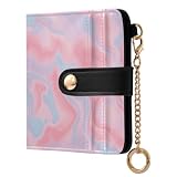 Pastel Marble Pink Blue Damen Geldbörse RFID Blocking Kartenetui PU Leder Slim Clutch mit Reißverschluss Mü