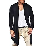 Darringls Matrix Keanu Reeves Herren-Trenchcoat aus Baumwolle, lang, Schwarz Herren Herbst und Winter Langer Trenchcoat Herren-Strickjacke mit Rüschen und Schalkragen, leichte Baumwollmischung