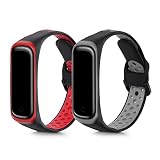kwmobile 2X Sportarmband kompatibel mit Samsung Galaxy Fit 2 Armband - Fitnesstracker Band Set aus TPU Silik
