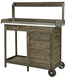 Dehner Holzpflanztisch Hamilton, ca. 125 x 112 x 46 cm, aus FSC® - zertifiziertem Tannenholz, b