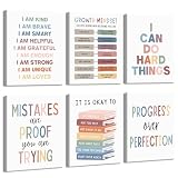 UNXIS Psychologie Gefühle pädagogische Poster Set von 6 20,3 x 25,4 cm positive Affirmationen Zitate Wandkunst Dekor Rahmen Wachstum Mindset Poster für Klassenzimmer Therapie Büro Beruhigende Eck