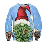 MEIMIYI Sweatshirt Herren 3D Digitales Drucken Kapuzenpullover Herren Casual Persönlichkeit Langärmeliges Sweatshirt Herren Jugend Hip Hop Trend Pullover Herren A-08 S