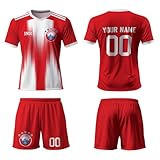 WeiaiziY Bayern 25/26 Fußball Trikot Kinder,Bayern Personalisierte Trikot Set mit Eigenem Namen & Nummer, Fußball Geschenk Trikot für Kinder,Herren,Jungen,100% Polyester, Atmungsak