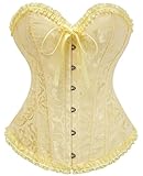SZIVYSHI Elfen Gelb Korsett für Frauen - Bustier Shapewear Corset - trägerlos Vintage viktorianischen Vollbrust Mode Spitze Taille Mieder für Night Out - Größe S