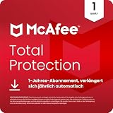 McAfee Total Protection 2026 (1 Gerät) | Virenschutz, VPN, Betrugsschutz, Sicherheitssoftware, Identitätsüberwachung | 1-Jahres-Abonnement mit automatischer Verlängerung | Dow