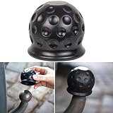 Abdeckung für Anhängerkupplungen, 1 Stück, in Schwarz, aus Gummi, für Ø 50 mm Kugelkopfkupplungen, in Golfball-Form, Kupplungskappe Anhänger, Hänger Kupplung Kappe, Schutzkappe für Anhängerkupplung