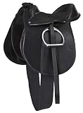 Covalliero Sattelset Economy, Pony, schwarz, 15 Zoll, Kammerweite 34,5cm, Synthetikmaterial, Pferde, rutschhemmend, individuell justierb