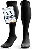 aZengear Kompressionsstrümpfe für Damen Herren (20-30 mmHg Klasse 2) Stützstrümpfe Medizinisch Kompressionssocken Waden Kompression für Laufen Reise Flug Sport Schwangerschaft (Schwarz, L/XL)
