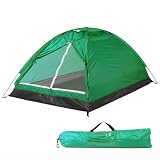 Müheloses Setup 2-Personen-Campingzelt, geräumiges Design mit abnehmbarem Regenschutz und Tragetasche für einfachen Transport (grün)