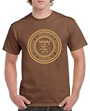 Comedy Shirts - Stadtwappen Hessen - Herren T-Shirt - Braun/Hellbraun Gr. L