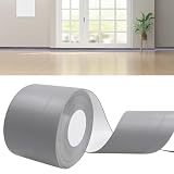 DIKARIYA Weichsockelleiste Selbstklebend Grau, 50x20mm 6 Meter Sockelleiste Selbstklebende, PVC Weichsockelleiste Flexibel Fussleisten Selbstklebend, Flexible Knickleiste für Küche Bad und B