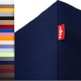 r-up Beste Spannbettlaken 200x220-220x240 bis 35cm Höhe viele Farben 95% Baumwolle / 5% Elastan 230g/m² Oeko-TEX stressfrei auch für Wasserbetten (dunkelblau)