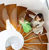 cocofy Stufenmatten Sticker klein innen transparent 16x Kleinformat (55x15 cm) für Wendeltreppen, Raumspartreppen Antirutsch Aufkleb