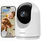 GNCC Überwachungskamera Innen - 2K Kamera Überwachung Innen, 360° WLANkamera Indoor Hundekamera mit APP, Babyphone mit Kamera, Zwei-Wege-Audio, Bewegungserkennung, Nachtsicht, kompatibel mit Alex