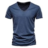 Rumity T-Shirt V-Ausschnitt Herren T-Shirt V/O-Neck - Weiß Herren Tee Crew Neck T-Shirt Retro Tshirt Herren Shirt V Ausschnitt Herren T-Shirts FüR Herren V-Ausschnitt 5XL T-Shirts FüR Herren 5XL R