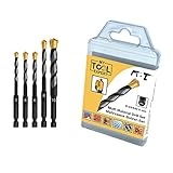 Multi-Material-Bohrer Ø 5,6,6,8,10 mm - Professionelles Bohrerset mit Hex-9 Bitaufnahme, ideales Zubehör für Akku-/Schlagschrauber, Bohrer für Stein, Ziegel, Fliesen, Holz, Kunststoff, M