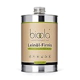 bioola® nature Leinöl-Firnis 1 Liter, plastikfrei verpackt - natürlich-biologischer Holzschutz für Innen & Außen - vegan & lebensmittelecht - Made in Germany