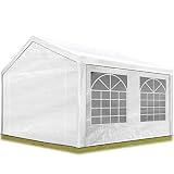 Partyzelt Pavillon 3x4 m in weiß PE Plane 350 N Wasserdicht UV Schutz Festzelt G