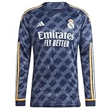 adidas Herren adidas Real Madrid 23/24 Langarm-Auswärtstrikot, Legend Ink, XXL