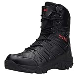 Generisch Stiefeletten Herren Bequeme, rutschfeste, verschleißfeste -Wanderstiefel für Herren im Freien Arbeitsstiefel Herren Modern (Black, 42)