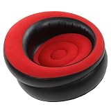 Sofa, Aufblasbarer Sessel, Schlafsessel mit PVC-Material, Aufblasbare Couch mit Beflockung, für Wohnzimmer, Schlafzimmer, Lesezimmer, Büro, Balkon, Reisen (Rot)