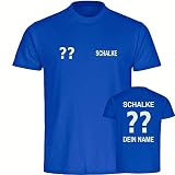 multifanshop Herren T-Shirt - Schalke - Trikot mit Namen und Nummer - Druck weiß - Männer Größe L b