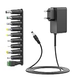HKY DC 15V 2A 1,5A 1A 0,5A Universal Netzteil Ladegerät mit 10 Stück Adapters für Echo Amazon Fire TV Yamaha Bluetooth Lautsprecher, für Philips Wake-up Light HF3505 HF3500 HF3500/01 HF3500/60 Weck