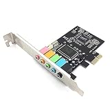 Wresetly Interne Soundkarte 5.1, geeignet für 10 mit Halterung mit niedrigem Profil, PCI-E Stereo 3D, Chip CMI8738 32/64 Bits PCI