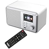 XORO DAB 300 IR digitales WLAN Internet Radio mit DAB+ & FM Empfang, Bluetooth 5.2, Podcast-Wiedergabe, 2,4' Zoll Farbdisplay, integrierter Wecker, Weiß