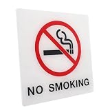HOMSFOU Rauchverbotsschild aus Acryl Selbstklebendes No Smoking Schild für Malls Supermärkte Hotels Restaurants und Bereiche Hochsichtbar und Langlebig