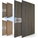tectake® 3D Akustikpaneele, Holz Optik Paneele, Wandpaneele in Holzoptik als Schallabsorber, Panels für Wohnzimmer, Küche, Wand Deko, Wandverkleidung und Schallschutz - Eiche g