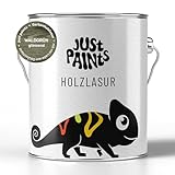 Just Paints - Holzlasur für Außen | Wetterbeständige Gartenholzlasur - made in Germany (Waldgrün, 2,5 Liter)