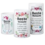 EXTSUD 18 Tasten bunte Simulation Kerze 4 Zoll 5 Zoll 6 Zoll 3 Stück LED Kerzen mit Fernbedienung und Timerfunktion Beste Wünsche LED Flammenlosen Kerzen für Freundin Freund Mutter Vater Geschenk