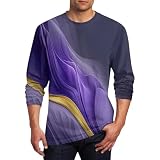 Generisch Fahrradtrikot Herren, T-Shirt Männer Rundhals Sommerhemd Mit Langen Ärmeln Und Normaler Passform Aufdruck Pullover (L, Dark Purple)