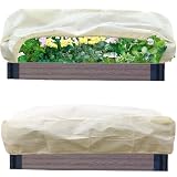 GAOUTO 2 Stück Pflanzenschutz Winter Kübelpflanzen, 150 x 45 x 40CM Winterschutz für Kübelpflanzen, Schutzhülle für Winterpflanzen, für Blumenkasten, Frostschutz Hauben mit Kordelzug Schützt, Beig