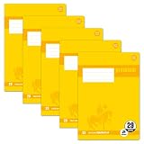 Staufen Premium Schulheft - DIN A4, Lineatur 29 (5x9mm rautiert mit Randlinie), 16 Blatt, 90g/m² Premium Papier, 5 Stück