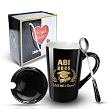 DIKARIYA Tasse für Abitur 2025 Geschenke, Kaffeetasse mit Gravur ABI 2025 Weil ich's kann! Lustig Schwarz Kaffee Tasse Geschenk zum Bestandenen Abitur, Abiturgeschenk mit Spruch für Jungen und M